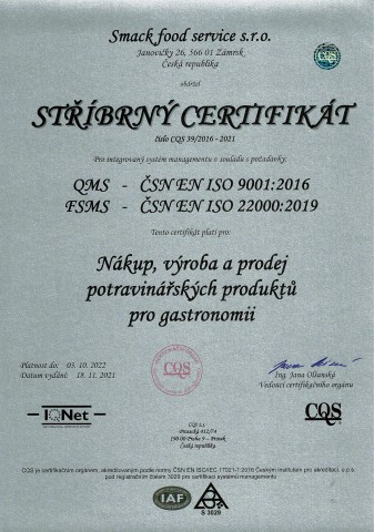 Certifikát ISO 